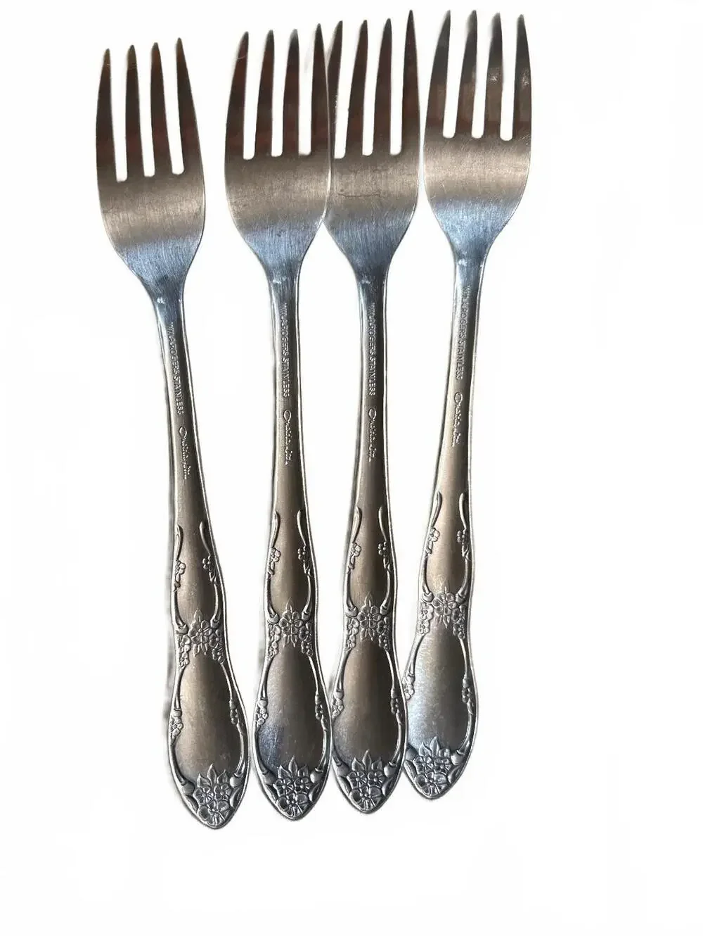 Set of 4 Vintage Stainless Steel Oneida Fenway (Daydream) Dinner Forks